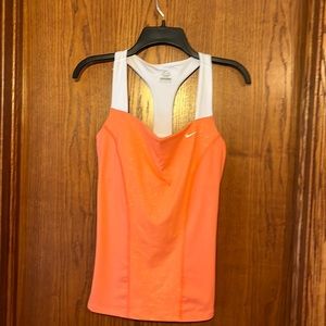 Nike Dri-fit racer back/T back tank top with built in bra, size M, like new!